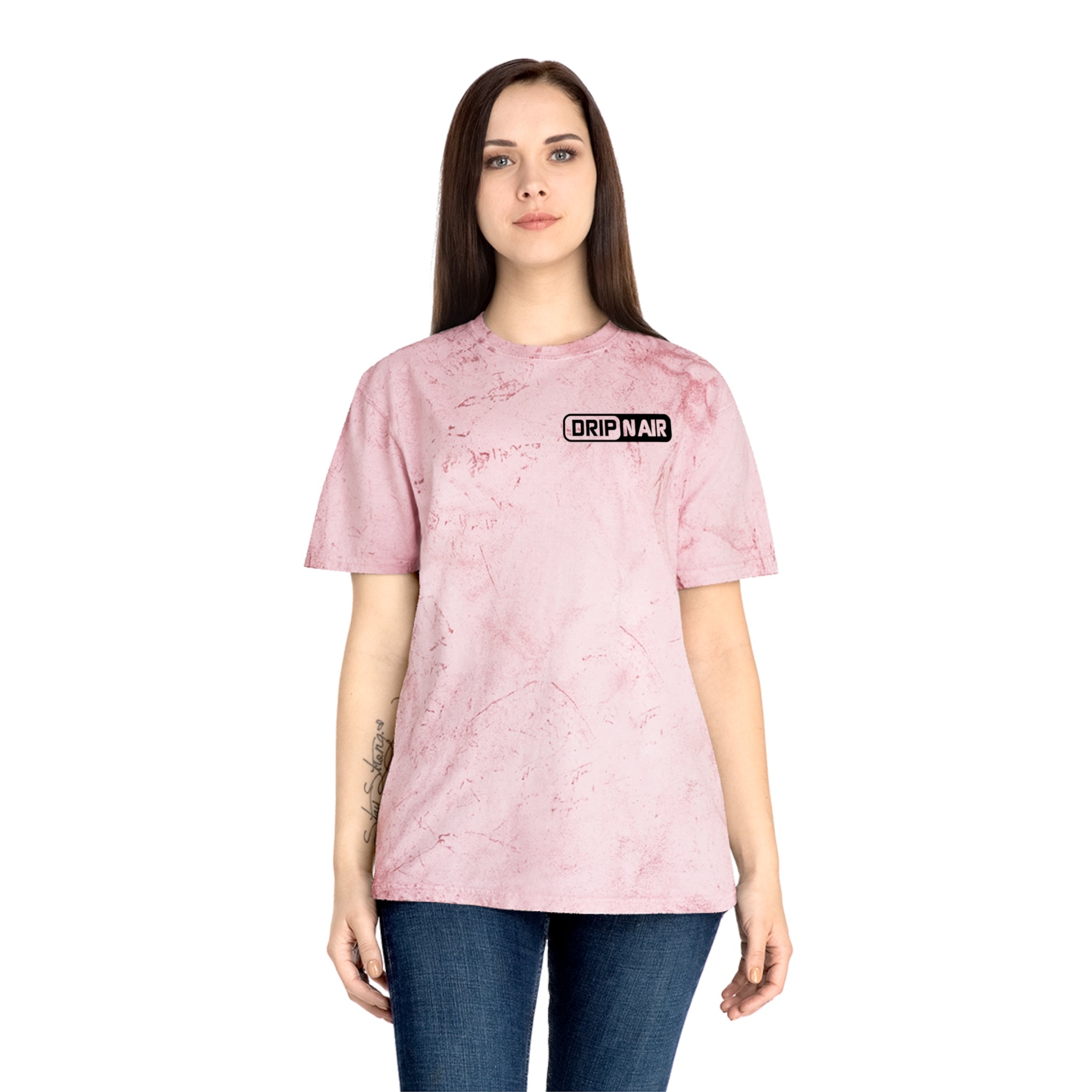 Tie-Dye Tee — 'DRIPNAIR' Yellow Marble Graphic T-Shirt