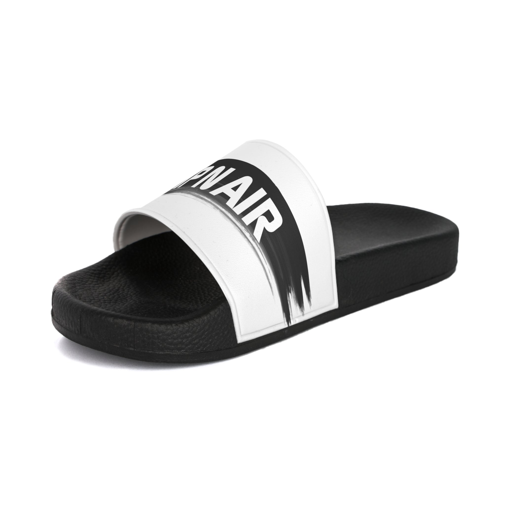 Drip N Air Black & White Slide Sandals — Men’s Casual Pool, Beach & Street Slides