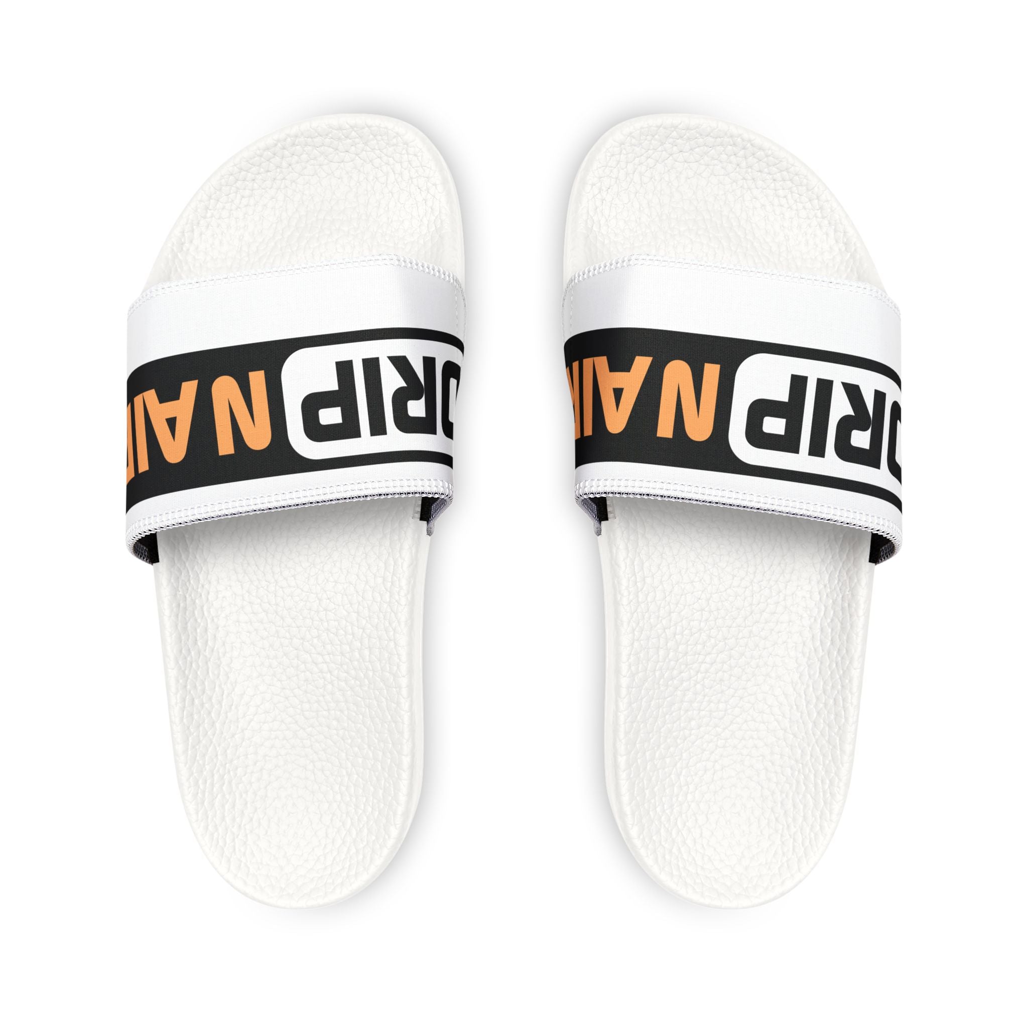 Men's Graphic Slide Sandals — Removable Strap 'RIP NAI' Logo