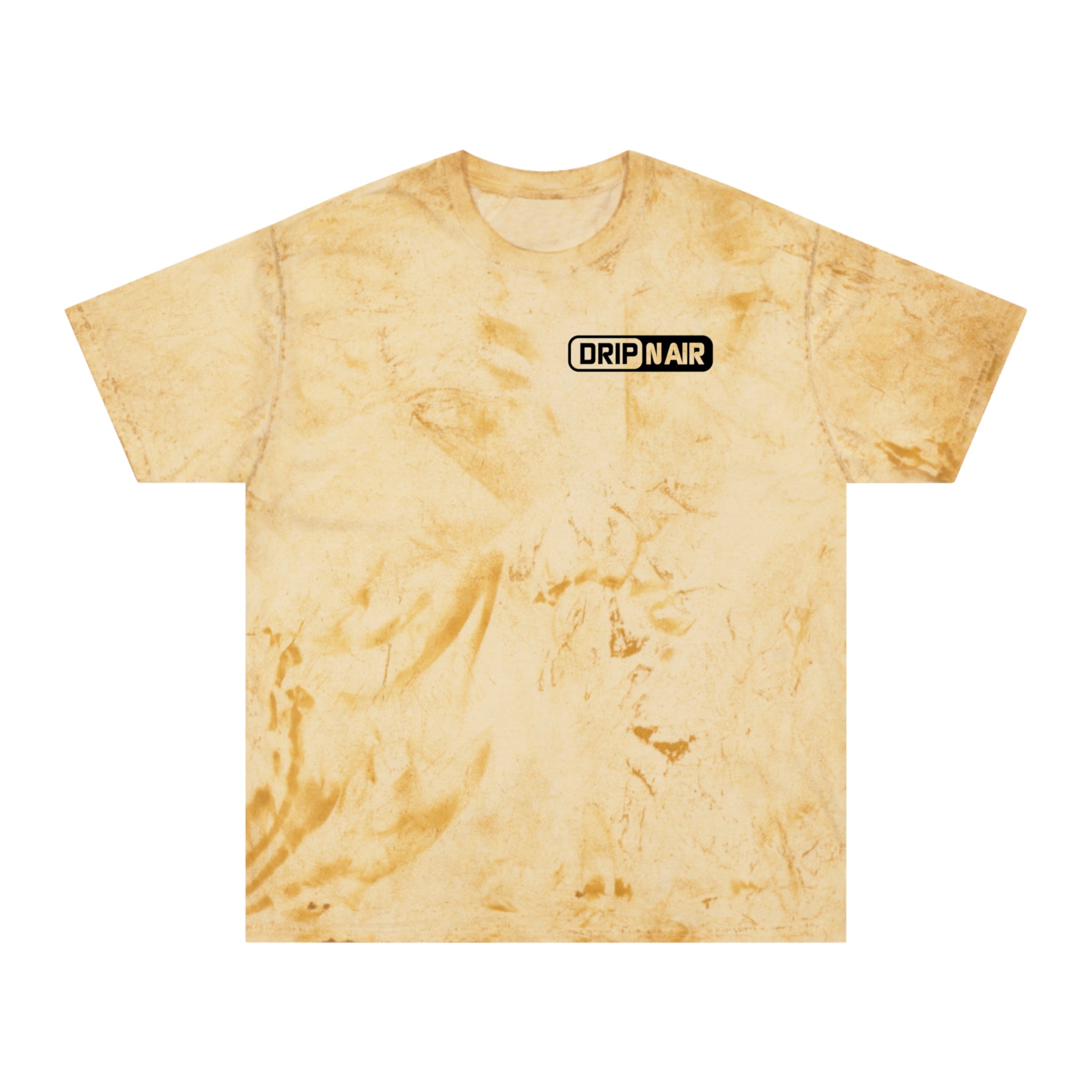Tie-Dye Tee — 'DRIPNAIR' Yellow Marble Graphic T-Shirt