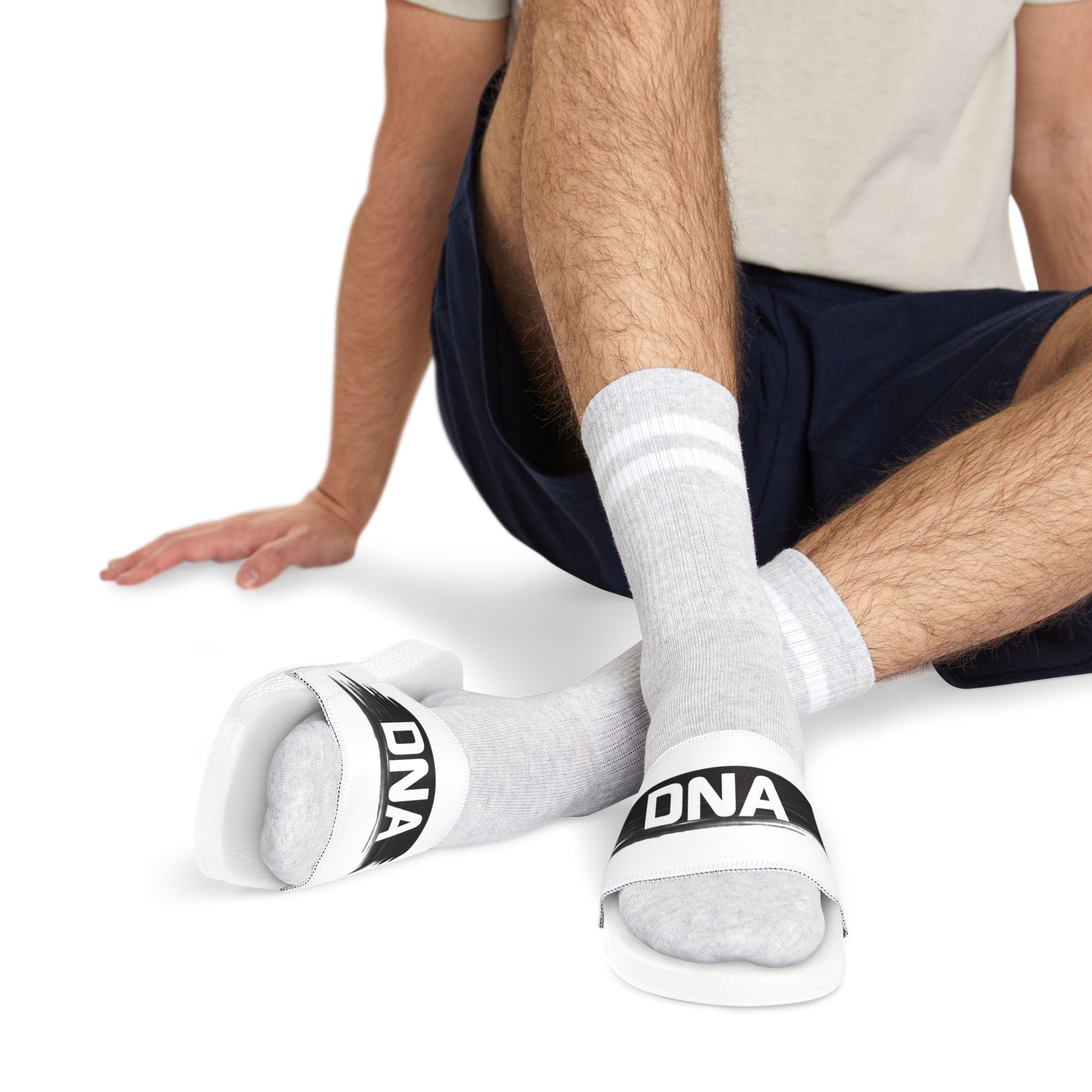 DNA Logo Slide Sandals — Men’s Removable-Strap Casual Pool & Beach Slides