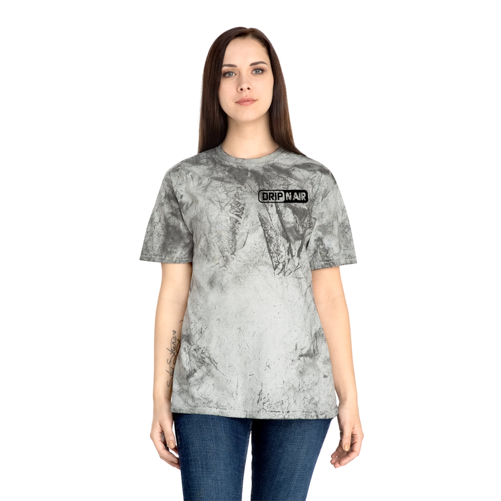 Tie-Dye Tee — 'DRIPNAIR' Yellow Marble Graphic T-Shirt