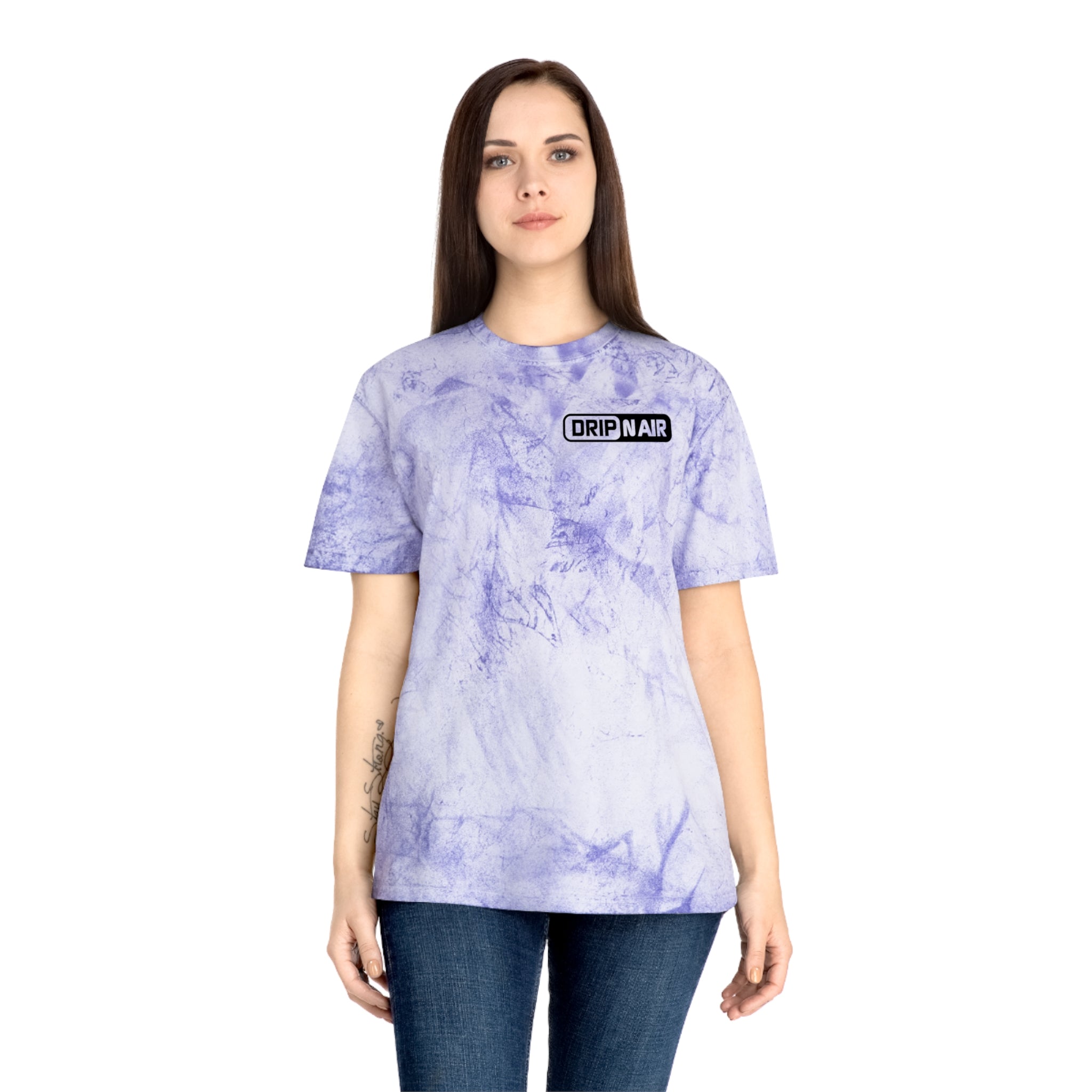 Tie-Dye Tee — 'DRIPNAIR' Yellow Marble Graphic T-Shirt